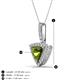 3 - Barbara Trillion Cut Peridot and Round Diamond Halo Pendant Necklace 