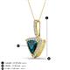 3 - Barbara Trillion Cut London Blue Topaz and Round Diamond Halo Pendant Necklace 