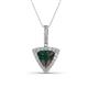 1 - Barbara Trillion Cut Lab Created Alexandrite and Round Diamond Halo Pendant Necklace 