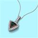 2 - Barbara Trillion Cut Lab Created Alexandrite and Round Diamond Halo Pendant Necklace 