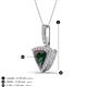 3 - Barbara Trillion Cut Lab Created Alexandrite and Round Diamond Halo Pendant Necklace 