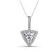 1 - Barbara Trillion Cut Forever Brilliant Moissanite and Round Diamond Halo Pendant Necklace 