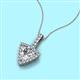 2 - Barbara Trillion Cut Forever Brilliant Moissanite and Round Diamond Halo Pendant Necklace 