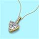 2 - Barbara Trillion Cut Forever Brilliant Moissanite and Round Diamond Halo Pendant Necklace 