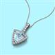 2 - Barbara Trillion Cut Aquamarine and Round Diamond Halo Pendant Necklace 