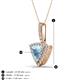 3 - Barbara Trillion Cut Aquamarine and Round Diamond Halo Pendant Necklace 