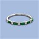 3 - Sarah Baguette Lab Created Emerald and Round Diamond Wedding Band 