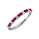 4 - Sarah Baguette Ruby and Round Diamond Wedding Band 