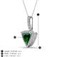 3 - Barbara Trillion Cut Lab Created Emerald and Round Diamond Halo Pendant Necklace 