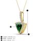 3 - Barbara Trillion Cut Lab Created Emerald and Round Diamond Halo Pendant Necklace 