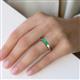 5 - Melina 5x3 mm Emerald Cut Emerald 5 Stone Thick Shank Wedding Band 