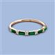 3 - Sarah Baguette Lab Created Emerald and Round Lab Grown Diamond Wedding Band 