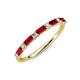 4 - Sarah Baguette Ruby and Round Lab Grown Diamond Wedding Band 