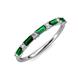 4 - Sarah Baguette Lab Created Emerald and Round Lab Grown Diamond Wedding Band 