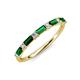 4 - Sarah Baguette Lab Created Emerald and Round Lab Grown Diamond Wedding Band 