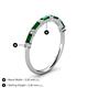 5 - Sarah Baguette Lab Created Emerald and Round Lab Grown Diamond Wedding Band 