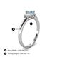 4 - Gemma 7x5 mm Oval Cut Aquamarine and Diamond Trellis Three Stone Engagement Ring 