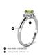 4 - Gemma 7x5 mm Oval Cut Peridot and Diamond Trellis Three Stone Engagement Ring 
