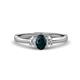 1 - Gemma 7x5 mm Oval Cut London Blue Topaz and Diamond Trellis Three Stone Engagement Ring 