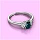 2 - Gemma 7x5 mm Oval Cut London Blue Topaz and Diamond Trellis Three Stone Engagement Ring 