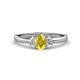 1 - Gemma 7x5 mm Oval Cut Yellow Sapphire and Diamond Trellis Three Stone Engagement Ring 