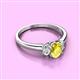 2 - Gemma 7x5 mm Oval Cut Yellow Sapphire and Diamond Trellis Three Stone Engagement Ring 