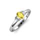 3 - Gemma 7x5 mm Oval Cut Yellow Sapphire and Diamond Trellis Three Stone Engagement Ring 