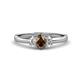 1 - Gemma 7x5 mm Oval Cut Smoky Quartz and Diamond Trellis Three Stone Engagement Ring 