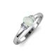 3 - Gemma 7x5 mm Oval Cut Opal and Diamond Trellis Three Stone Engagement Ring 