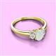 2 - Gemma 7x5 mm Oval Cut Opal and Diamond Trellis Three Stone Engagement Ring 