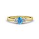 1 - Gemma 7x5 mm Oval Cut Blue Topaz and Diamond Trellis Three Stone Engagement Ring 