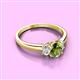 2 - Gemma 7x5 mm Oval Cut Peridot and Diamond Trellis Three Stone Engagement Ring 