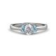 1 - Gemma 1.19 ctw GIA Certified Natural Diamond Oval Cut (7x5 mm) and Aquamarine Trellis Three Stone Engagement Ring 