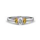 1 - Gemma 1.19 ctw GIA Certified Natural Diamond Oval Cut (7x5 mm) and Citrine Trellis Three Stone Engagement Ring 