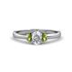1 - Gemma 1.35 ctw GIA Certified Natural Diamond Oval Cut (7x5 mm) and Peridot Trellis Three Stone Engagement Ring 