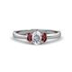 1 - Gemma 1.35 ctw GIA Certified Natural Diamond Oval Cut (7x5 mm) and Red Garnet Trellis Three Stone Engagement Ring 