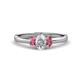 1 - Gemma 1.41 ctw GIA Certified Natural Diamond Oval Cut (7x5 mm) and Rhodolite Garnet Trellis Three Stone Engagement Ring 