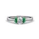 1 - Gemma 1.21 ctw GIA Certified Natural Diamond Oval Cut (7x5 mm) and Emerald Trellis Three Stone Engagement Ring 