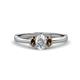 1 - Gemma 1.25 ctw GIA Certified Natural Diamond Oval Cut (7x5 mm) and Smoky Quartz Trellis Three Stone Engagement Ring 
