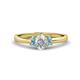 1 - Gemma 1.19 ctw GIA Certified Natural Diamond Oval Cut (7x5 mm) and Aquamarine Trellis Three Stone Engagement Ring 