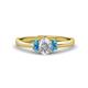 1 - Gemma 1.35 ctw GIA Certified Natural Diamond Oval Cut (7x5 mm) and Blue Topaz Trellis Three Stone Engagement Ring 