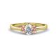 1 - Gemma 1.25 ctw GIA Certified Natural Diamond Oval Cut (7x5 mm) and Morganite Trellis Three Stone Engagement Ring 