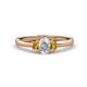 1 - Gemma 1.19 ctw GIA Certified Natural Diamond Oval Cut (7x5 mm) and Citrine Trellis Three Stone Engagement Ring 