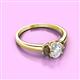 2 - Gemma 7x5 mm Oval Cut Lab Grown Diamond and Smoky Quartz Trellis Three Stone Engagement Ring 