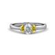 1 - Gemma 7x5 mm Oval Cut Lab Grown Diamond and Yellow Sapphire Trellis Three Stone Engagement Ring 