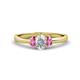 1 - Gemma 7x5 mm Oval Cut Lab Grown Diamond and Pink Sapphire Trellis Three Stone Engagement Ring 