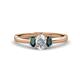 1 - Gemma 7x5 mm Oval Cut Lab Grown Diamond and London Blue Topaz Trellis Three Stone Engagement Ring 