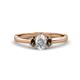 1 - Gemma 7x5 mm Oval Cut Lab Grown Diamond and Smoky Quartz Trellis Three Stone Engagement Ring 