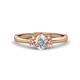 1 - Gemma 7x5 mm Oval Cut Lab Grown Diamond and Morganite Trellis Three Stone Engagement Ring 