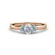1 - Gemma 7x5 mm Oval Cut Lab Grown Diamond and Aquamarine Trellis Three Stone Engagement Ring 